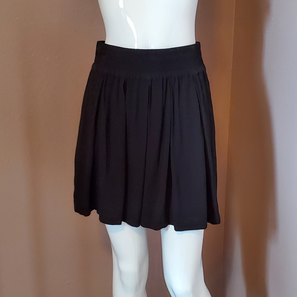 Zara Basic Collection Black Crepe Pull On Skort S… - image 1